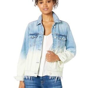 Blank NYC Jacket Trucker Denim Bleach Dip Jacket NWT